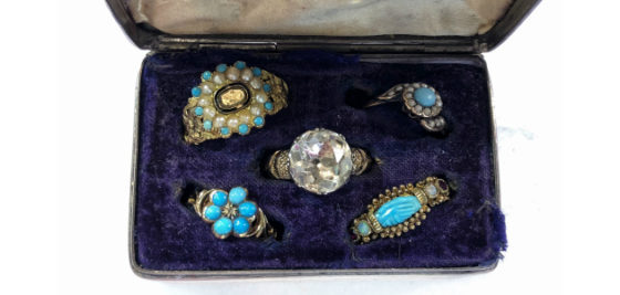 Antique rings from The Spare Room.