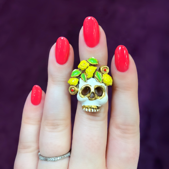 I love this skull ring by Giuliana di Franco!! The designer's work is inspired by the designer's home, Sicily.