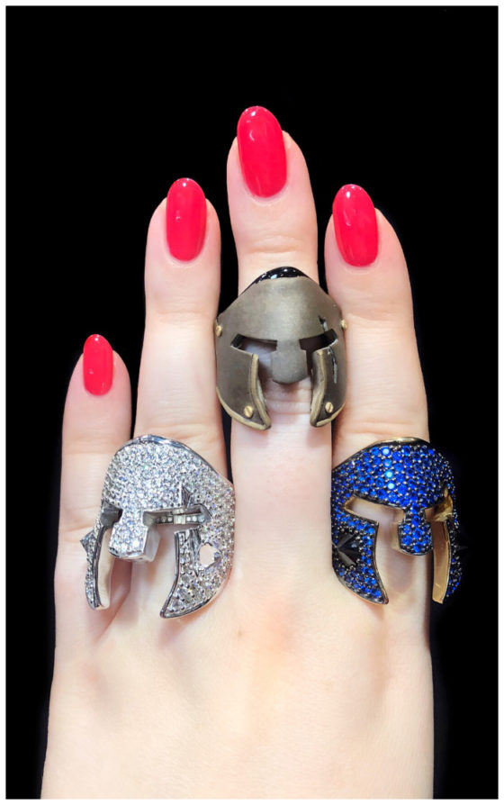The badass and beautiful Spartan rings, inspired by the valor of the ancient Spartans!! All metal, all sapphire, or all diamond.
