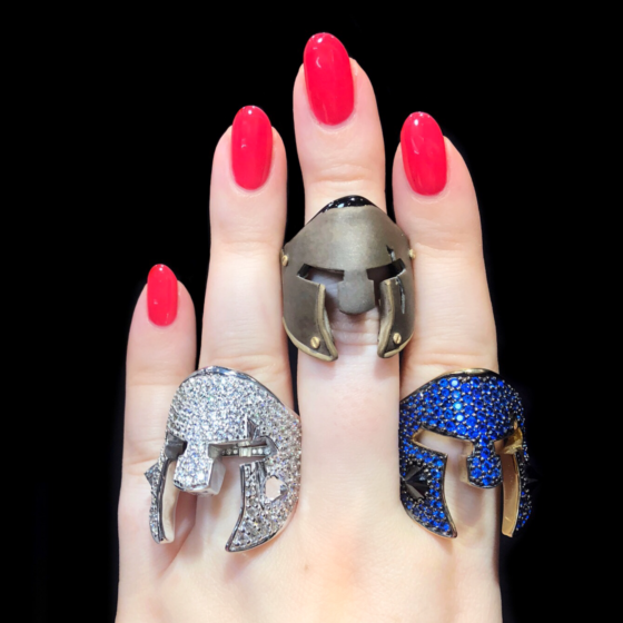 The badass and beautiful Spartan rings, inspired by the valor of the ancient Spartans!! Plain metal, all sapphire, or all diamond. 