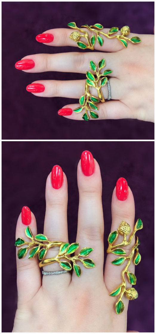 Twining vine rings by Giuliana di Franco!! Inspired by the designer's hometown, Sicily.