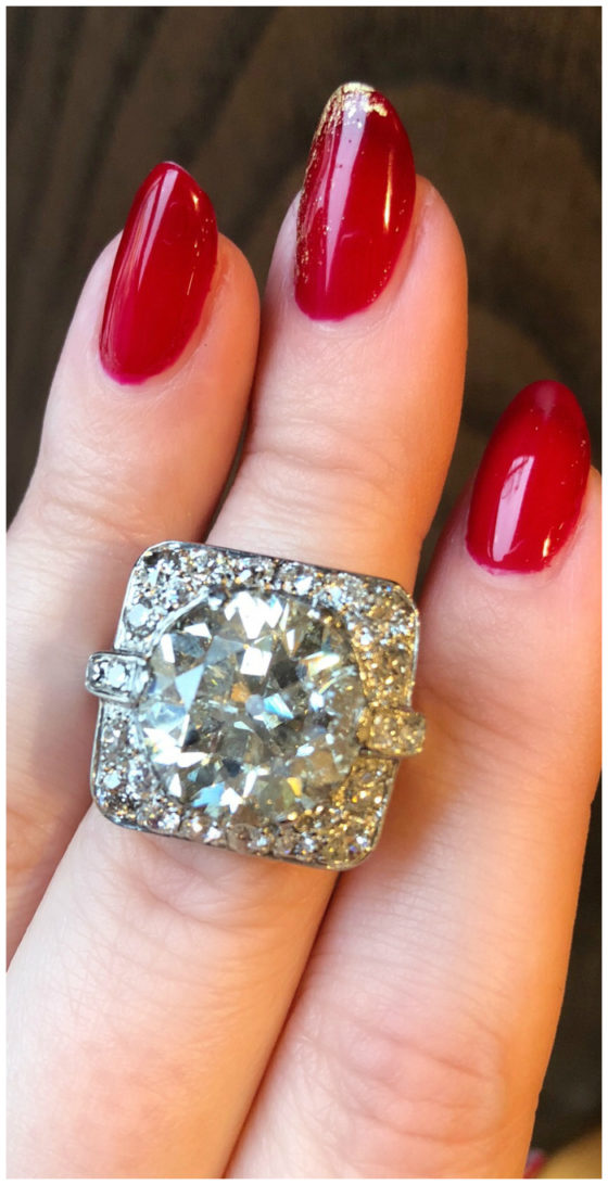 A huge and beautiful Art Deco diamond ring from Wilson's Estate Jewelry.