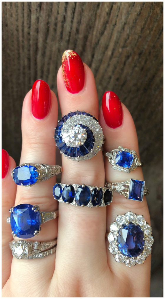 Exceptional blue sapphire rings from Wilson's Estate Jewelry!! Some Art Deco, one by Oscar Heyman, all exquisite.