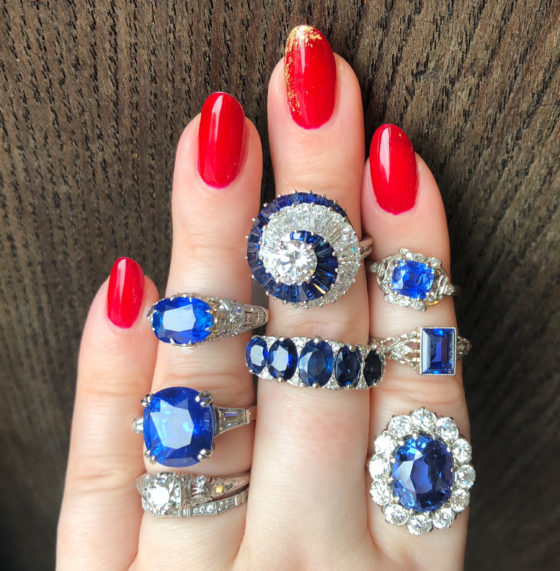 Exceptional blue sapphire rings from Wilson's Estate Jewelry!! Some Art Deco, some vintage, one by Oscar Heyman, all exquisite.