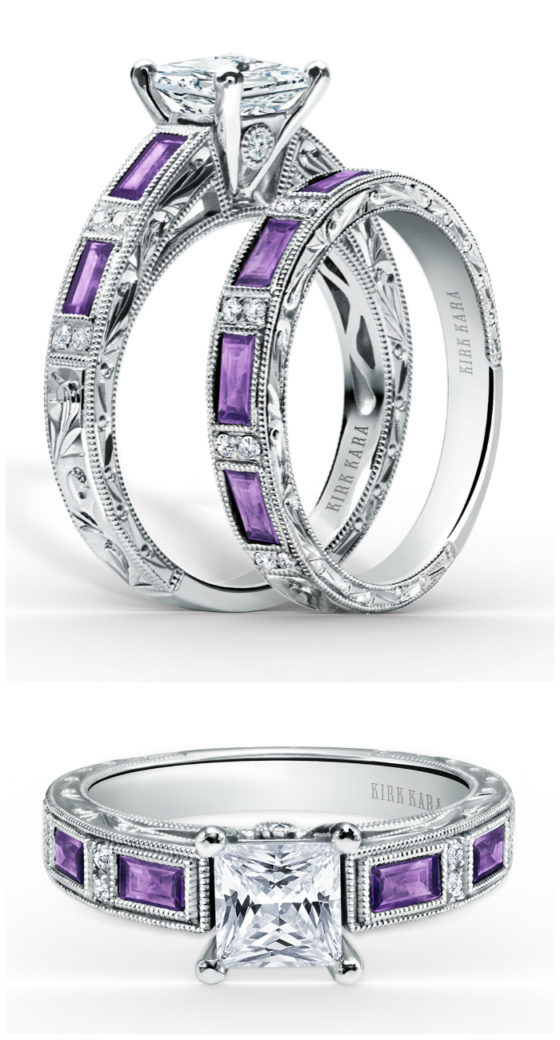 I love this amethyst and diamond wedding set by Kirk Kara! That engagement ring is stunning.