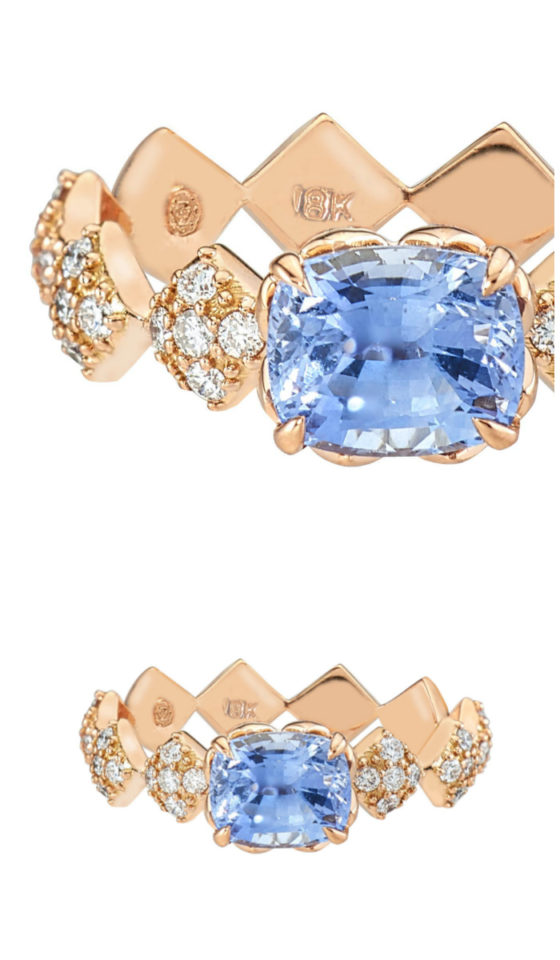 I love this blue sapphire engagement ring by GiGi Ferranti!