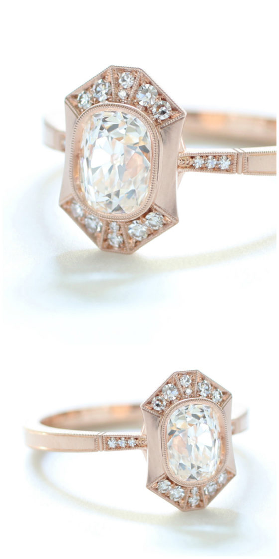 I love this rose gold engagement ring by Erika Winters!