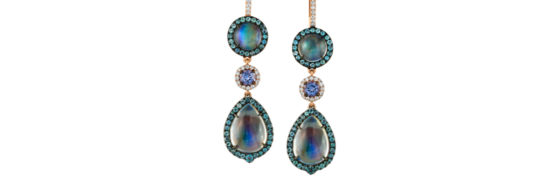 Irresistible iridescent earrings by Omi Prive.