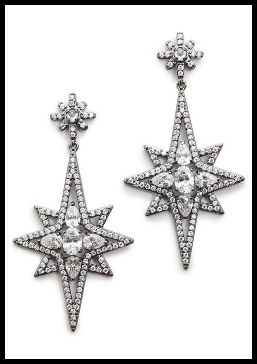 Kenneth Jay Lane Elongated Star Earrings - Diamonds in the Library