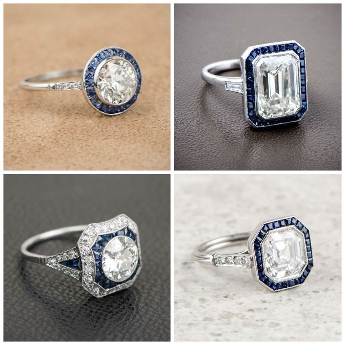 Antique sapphire and diamond engagement rings - Diamonds in the Library