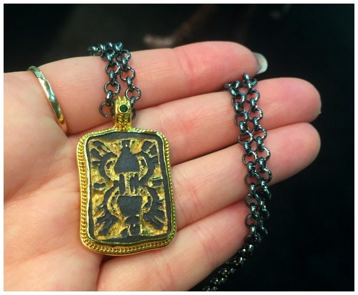 A necklace by Zaffiro Jewelry featuring an ancient Anglo Saxon artifact ...